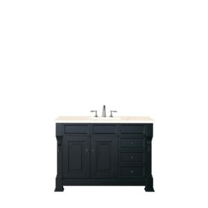 James Martin 147-114-5236-3EMR Brookfield 48 Inch Antique Black Single Vanity with 3 CM Eternal Marfil Quartz Top