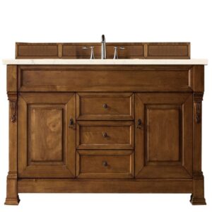 James Martin 147-114-5371-3EMR Brookfield 60 Inch Country Oak Single Vanity with 3 CM Eternal Marfil Quartz Top