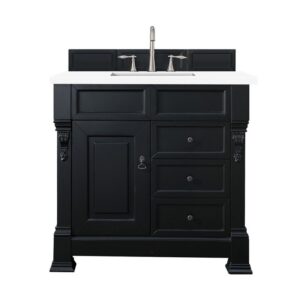 James Martin 147-114-55-3WZ Brookfield 36 Inch Single Vanity with 3cm White Zeus Quartz Top