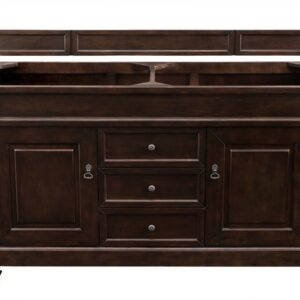 James Martin 147-114-5661-3GEX Brookfield 60 Inch Burnished Mahogany Double Vanity with 3 cm Grey Expo Quartz Top with Sink