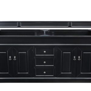 James Martin 147-114-5731-3EJP Brookfield 72 Inch Antique Black Double Vanity with 3 cm Eternal Jasmine Pearl Quartz Top with Sink