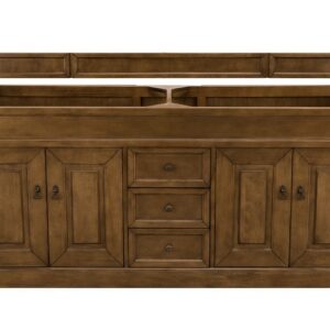 James Martin 147-114-5771-3EJP Brookfield 72 Inch Country Oak Double Vanity with 3 cm Eternal Jasmine Pearl Quartz Top with Sink