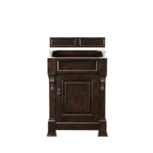 James Martin 147-114-V26-BNM-3CSP Brookfield 26 Inch Burnished Mahogany Single Vanity with 3 cm Charcoal Soapstone Quartz Top with Sink