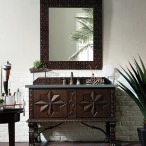 James Martin 150-V48-ANW-3CBL Balmoral 48 Inch Single Vanity Cabinet with Cala Blue Quartz Top - Antique Walnut