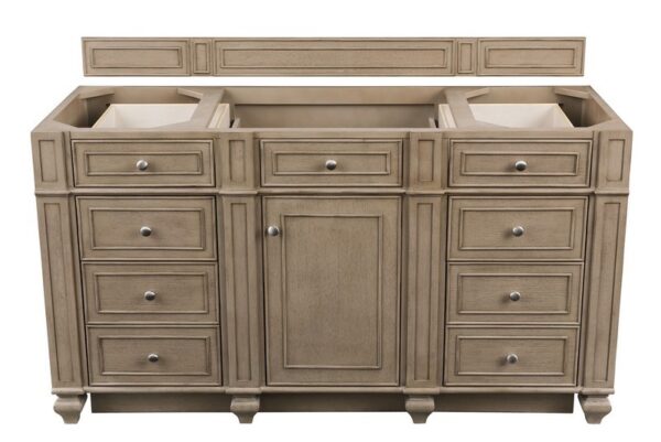 James Martin 157-V60S-WW-3GEX Bristol 60 Inch Single Vanity in Whitewashed Walnut with 3 cm Grey Expo Quartz Top with Sink