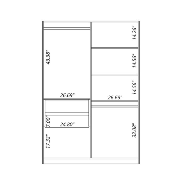 Manhattan Comfort Gramercy Modern 2-Section Freestanding Wardrobe Armoire Closet in Brown