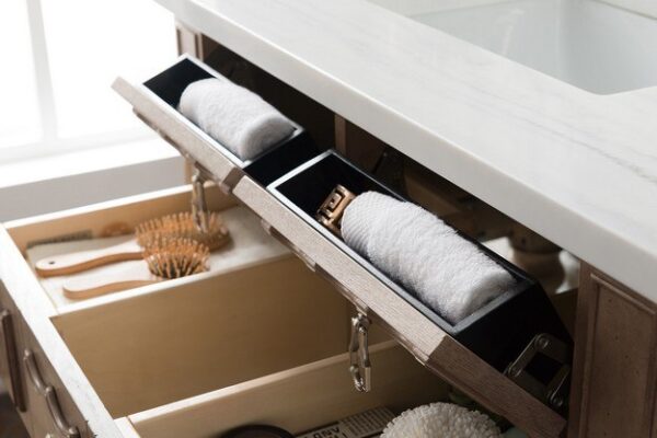 James Martin 160-V36-EG-3CAR Castilian 36 Inch Single Vanity in Empire Gray with 3 cm Carrara Marble Top