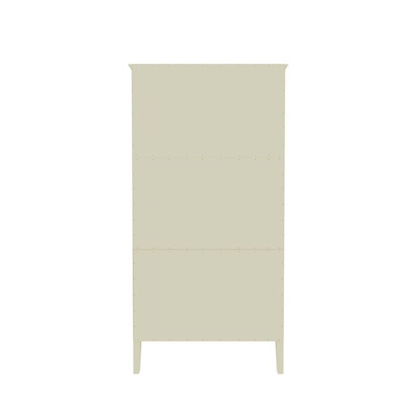 Manhattan Comfort Crown Full Wardrobe with Hanging and 2 Drawers in Off White