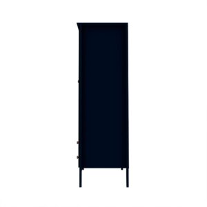 Manhattan Comfort Crown Full Wardrobe with Hanging and 2 Drawers in Tatiana Midnight Blue