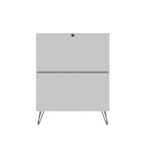Manhattan Comfort Rockefeller 3-Piece White Dresser and Nightstand Set