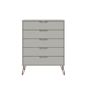 Manhattan Comfort Rockefeller 3-Piece Off White Dresser and Nightstand Set