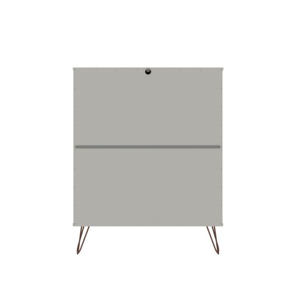 Manhattan Comfort Rockefeller 3-Piece Off White Dresser and Nightstand Set