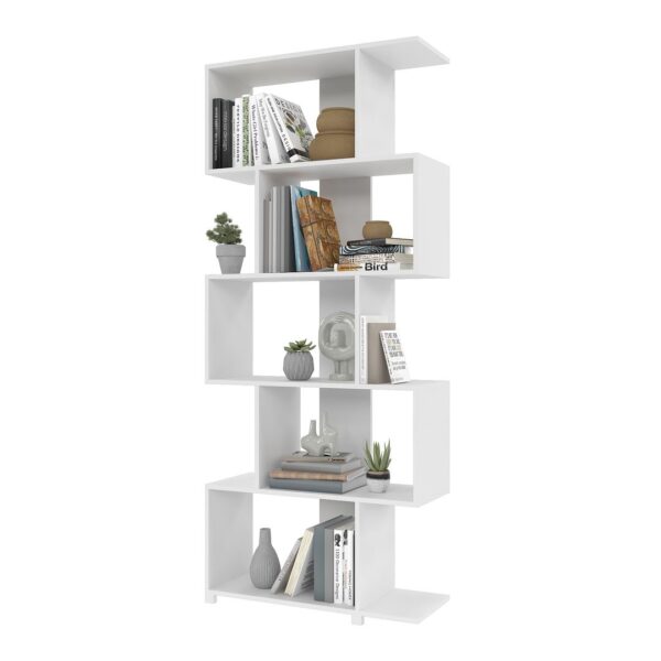 Manhattan Comfort Charming Petrolina Z-Shelf with 5 shelves in White
