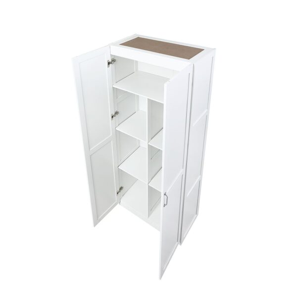 Manhattan Comfort Hopkins Modern Freestanding Storage Closet with 7 Shelves in White (Set of 2)