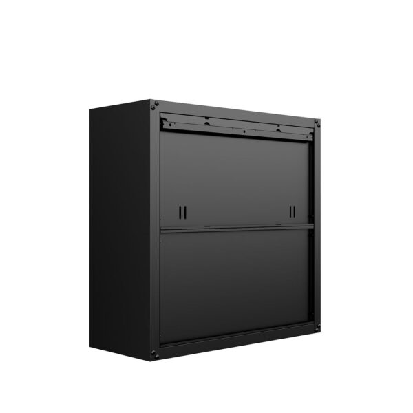 Manhattan Comfort Fortress 30" Floating Textured Metal Garage Cabinet with Adjustable Shelves in Charcoal Grey - Set of 2