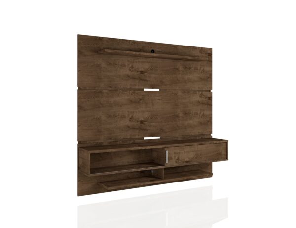 Manhattan Comfort Astor 70.86 Modern Floating Entertainment Center 2.0 with Media and D?cor Shelves in Rustic Brown