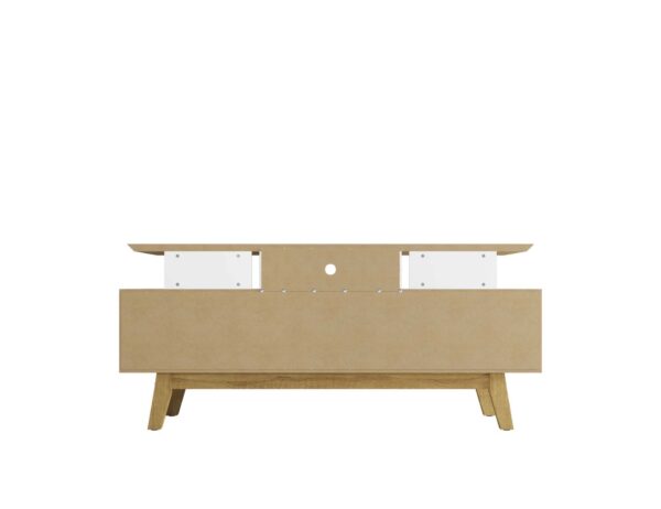 Manhattan Comfort Yonkers 62.99 TV Stand with Solid Wood Legs and 6 Media and Storage Compartments in White