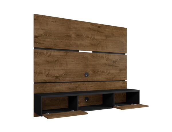 Manhattan Comfort Vernon 62.99 Floating Wall Entertainment Center in Rustic Brown and Black