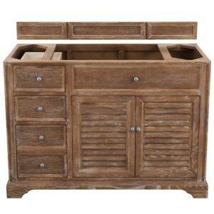 James Martin 238-104-5211-3GEX Savannah 48 Inch Single Vanity Cabinet in Driftwood with 3 cm Grey Expo Quartz Top with Sink