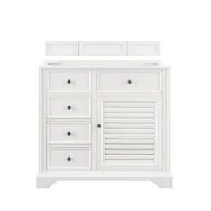 James Martin 238-104-V36-BW Savannah 36 Inch Single Vanity Cabinet in Bright White