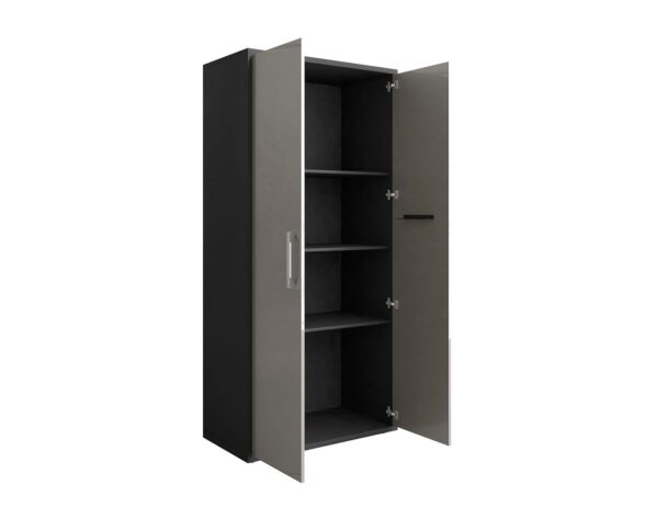 Manhattan Comfort Eiffel 73.43" Garage Cabinet with 4 Adjustable Shelves in Grey Gloss