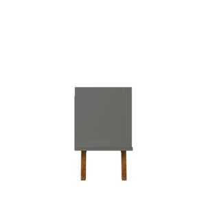 Manhattan Comfort Mid-Century Modern Marcus 62.99 TV Stand with Solid Wood Legs in Grey and Nature