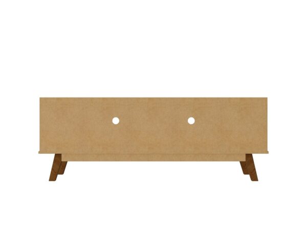 Manhattan Comfort Mid-Century Modern Marcus 62.99 TV Stand with Solid Wood Legs in Grey and Nature