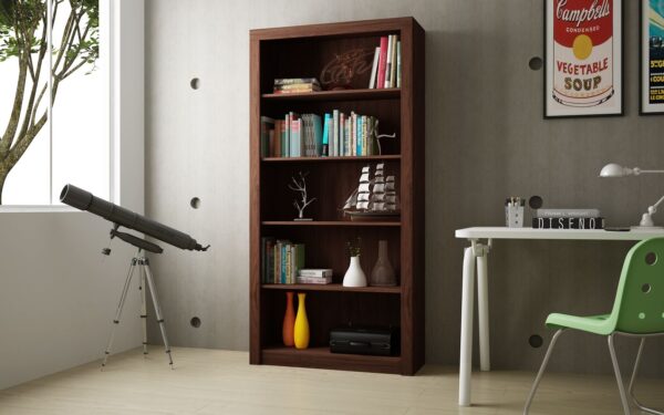 Manhattan Comfort Classic Olinda Bookcase 1.0 with 5-Shelves in Nut Brown
