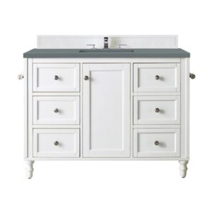 James Martin 301-V48-BW-3CBL Copper Cove Encore 48 Inch Single Vanity Cabinet with Cala Blue Quartz Top - Bright White