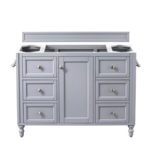 James Martin 301-V48-SL-3GEX Copper Cove Encore 48 Inch Single Vanity in Silver Gray with 3 cm Grey Expo Quartz Top with Sink