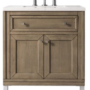 James Martin 305-V30-WWW Chicago 30 Inch Single Vanity in Whitewashed Walnut