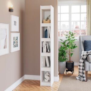 Manhattan Comfort Valuable Parana Bookcase 1.0 with 5-Shelves in White