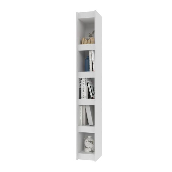 Manhattan Comfort Valuable Parana Bookcase 1.0 with 5-Shelves in White