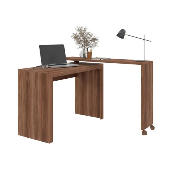 Manhattan Comfort Innovative Calabria Nested Desk in Nut Brown