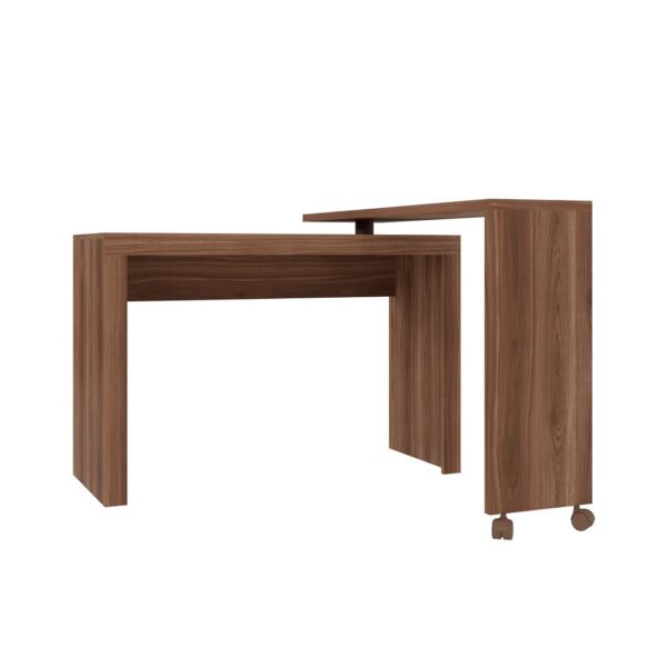 Manhattan Comfort Innovative Calabria Nested Desk in Nut Brown