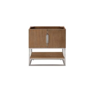 James Martin 388-V31.5-LTO-BNK Columbia 31.5 Inch Single Vanity Cabinet in Latte Oak and Brushed Nickel