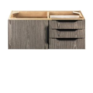 James Martin 389-V36-AGR-MB Mercer Island 35 1/2 Inch Single Vanity Cabinet - Ash Gray