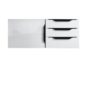 James Martin 389-V36-GW-MB Mercer Island 35 1/2 Inch Single Vanity Cabinet - Glossy White