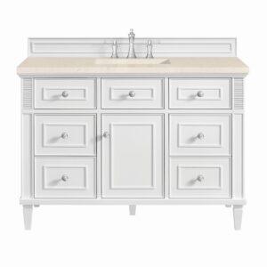 James Martin JM 424-V48 Lorelai 48 Inch Free-Standing Single Sink Bathroom Vanity with 3 CM Top