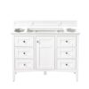 James Martin 527-V48-BW-3GEX Palisades 48 Inch Single Vanity in Bright White with 3 cm Grey Expo Quartz Top with Sink