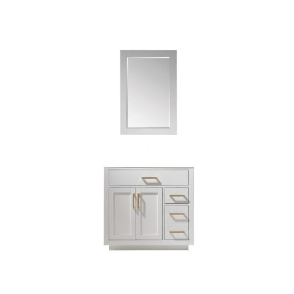 Altair 531036-CAB Ivy 36 Inch Single Sink Bathroom Vanity Cabinet Only with Mirror without Countertop