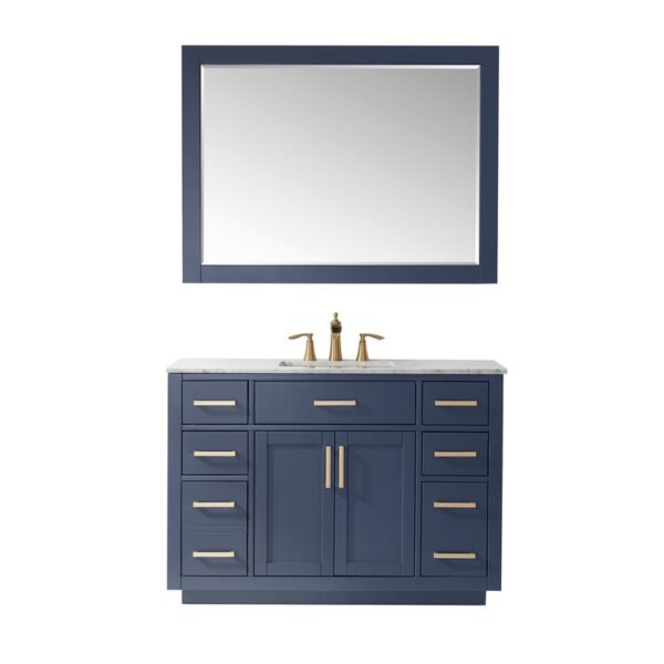 Altair 531048-CA Ivy 48 Inch Single Sink Bathroom Vanity Set with Carrara White Marble Countertop and Mirror