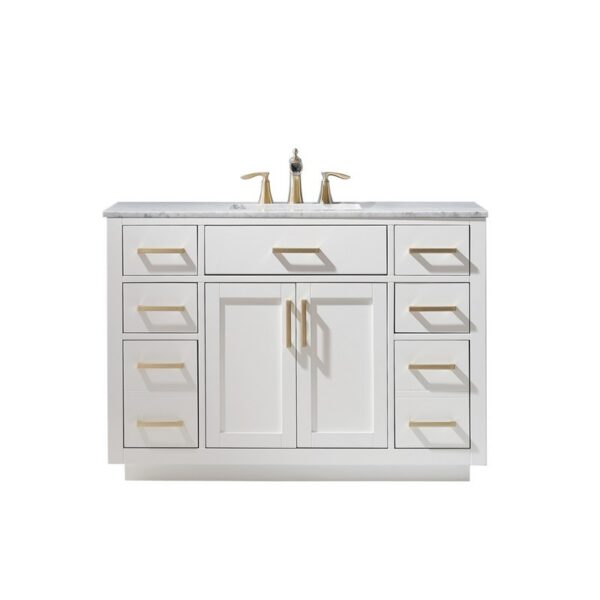 Altair 531048-CA-NM Ivy 48 Inch Single Sink Bathroom Vanity with Carrara White Marble Countertop