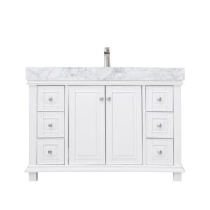 Altair 539048-CA-NM Jardin 48 Inch Single Sink Bathroom Vanity with Carrara White Marble Countertop