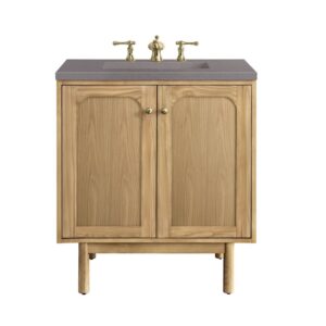 James Martin 545-V30-LNO-3GEX Laurent 30 Inch Light Natural Oak Single Sink Vanity with 3 cm Grey Expo Top