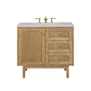 James Martin 545-V36-LNO-3ESR Laurent 36 Inch Light Natural Oak Single Sink Vanity with 3 cm Eternal Serena Top