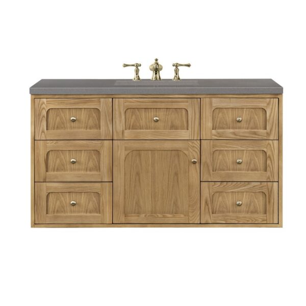 James Martin 545-V48-LNO-3GEX Laurent 48 Inch Light Natural Oak Single Sink Vanity with 3 cm Grey Expo Top
