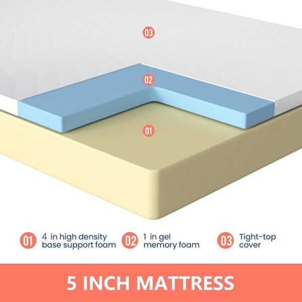 RetailHuntUSA King Mattress 6 inch Gel Memory Foam Mattress Queen Mattresses Medium Firm Mattresses for Cool Sleep