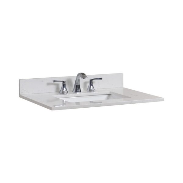 Altair 62031-CTP-JW Frosinone 31 Inch Single Bathroom Vanity Top in Jazz White with Ceramic Rectangle Undermount Sink