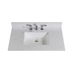 Altair 62037-CTP-JW Frosinone 37 Inch Single Bathroom Vanity Top in Jazz White with Ceramic Rectangle Undermount Sink